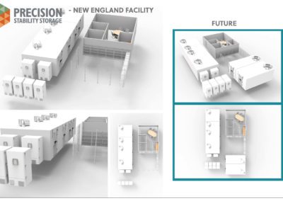 Renderings of the Precision Stability Storage facility in Hopedale, Massachusetts.